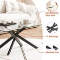 thumbnail image 6 of 39.37" Rectangular Glass Dining Table, Holaki Modern Tempered Glass Kitchen Table with Sturdy Metal Legs, Dinning Room Table for Home Dinner, Black, 6 of 10