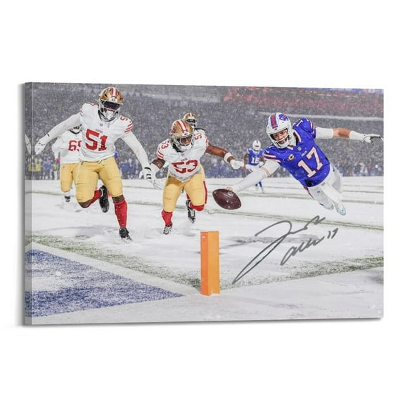 Josh Allen Touchdown Signature Anime Star Music Picture Wall Art Painting Canvas Posters Artworks Gift Room Aesthetic