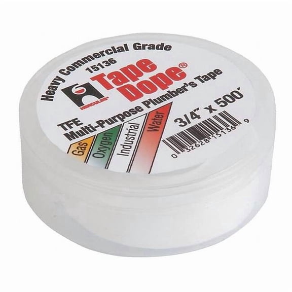 Hercules Pipe Thread Sealant Tape,3/4in W,500in L 15136