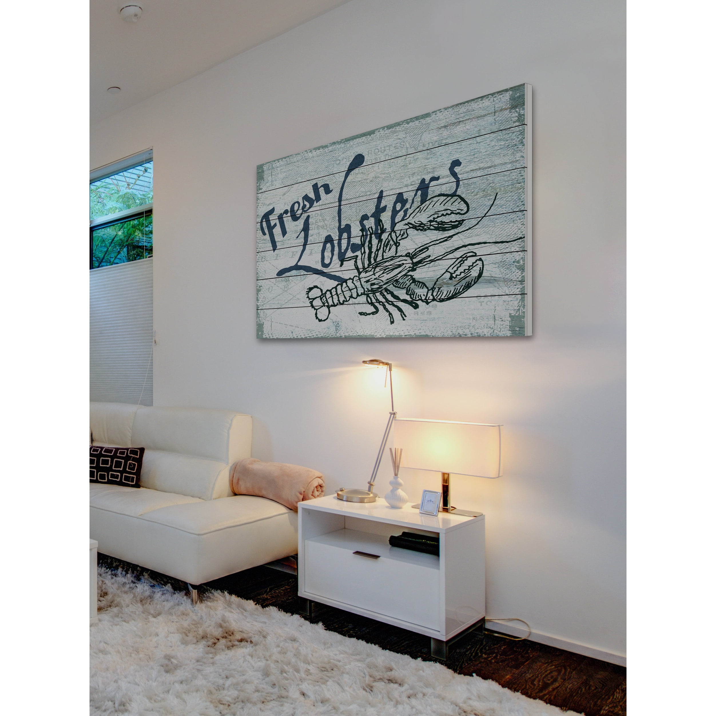 Marmont Hill "Fresh Lobster" Painting Print on White Wood