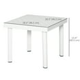 thumbnail image 2 of Outsunny Table d'Appoint de Jardin, Table Basse Carrée d'Extérieur en Plastique pour Boisson, Collation, Blanc, 2 of 7