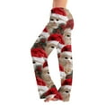 thumbnail image 2 of Hearthz Christmas Womens Pajamas Pants Winter Wide Leg Pajama Bottoms Women Fall Drawstring Woman Lounge Pants, 2 of 7