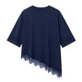 thumbnail image 4 of Ladies Tshirts Short 1/2 Sleeve Tops for Women Lace Spandex Loose Fit Plain Summer Fall Shirts 2026, 4 of 9