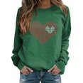 thumbnail image 2 of Green Womens Tops Women's Fashionable Round Neck Casual Valentine's Day Love Print Long Sleeve Top Sweatshirt Fall Outfits for Women 2025, 2 of 4