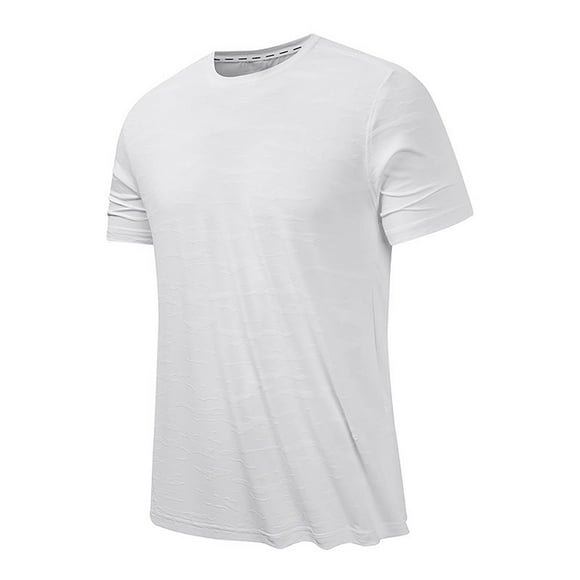 breaise Big and Tall Shirts Clearance Men Big and Tall Workout Shirts Loose Short Sleeve Round Neck T-shirt Casual Basic Tees White M Special offer