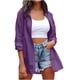 thumbnail image 1 of Cárdigan de moda para mujer, cárdigan de manga larga, cárdigan informal de color liso, blusa, abrigo para mujer, 1 of 3