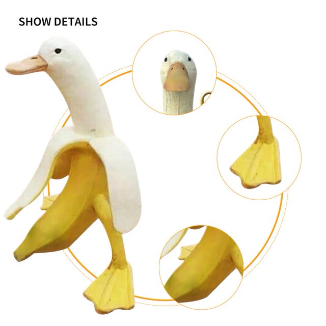 Estatua de pato de plátano Adornos de pato de plátano pelado caprichoso para patio de jardín Ndcxsfigh Nuevos Originales