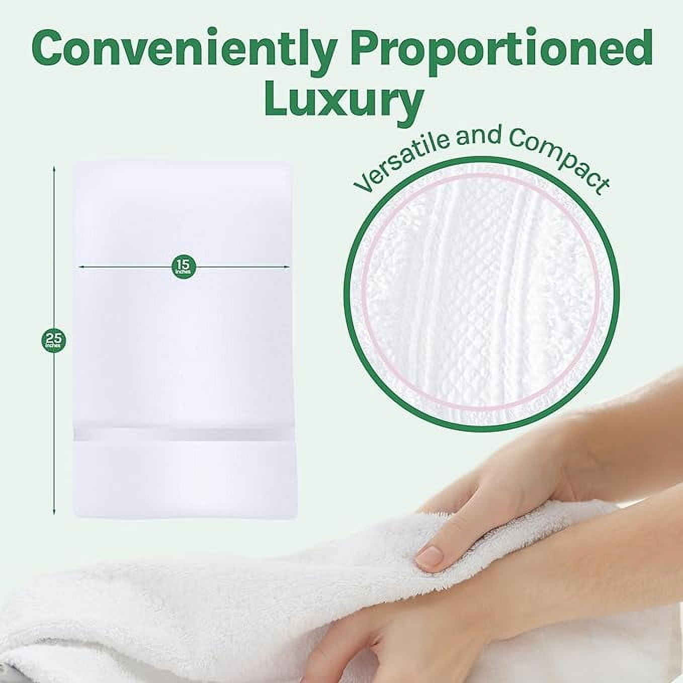 Towels N More 60 Pack 15X25 Hand Towels White Soft 100% Cotton Ring Spun Loops - Highly Absorbent and Quick Drying Premium Small Hand Towels Essentials - Ideal for Bathroom, Spa, and Gym