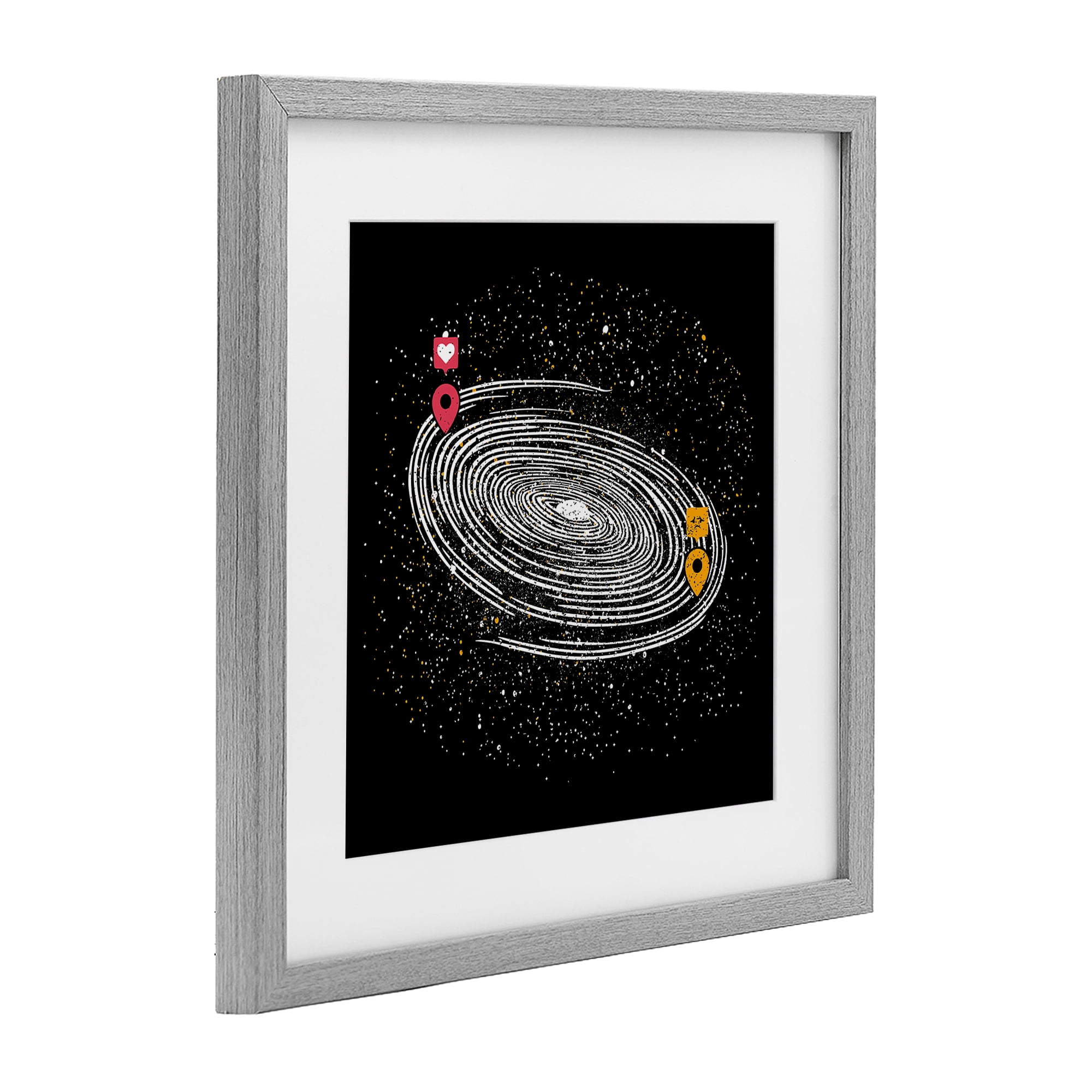 Stupell Industries Love Long Distance Gray Framed Print Under Glass, design by Tobe Fonseca