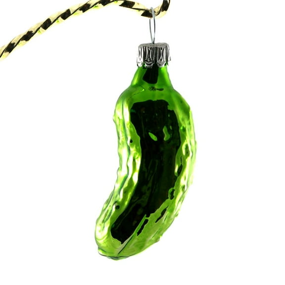 Glass Christmas Pickle Ornament (small, applegreen, shiny)