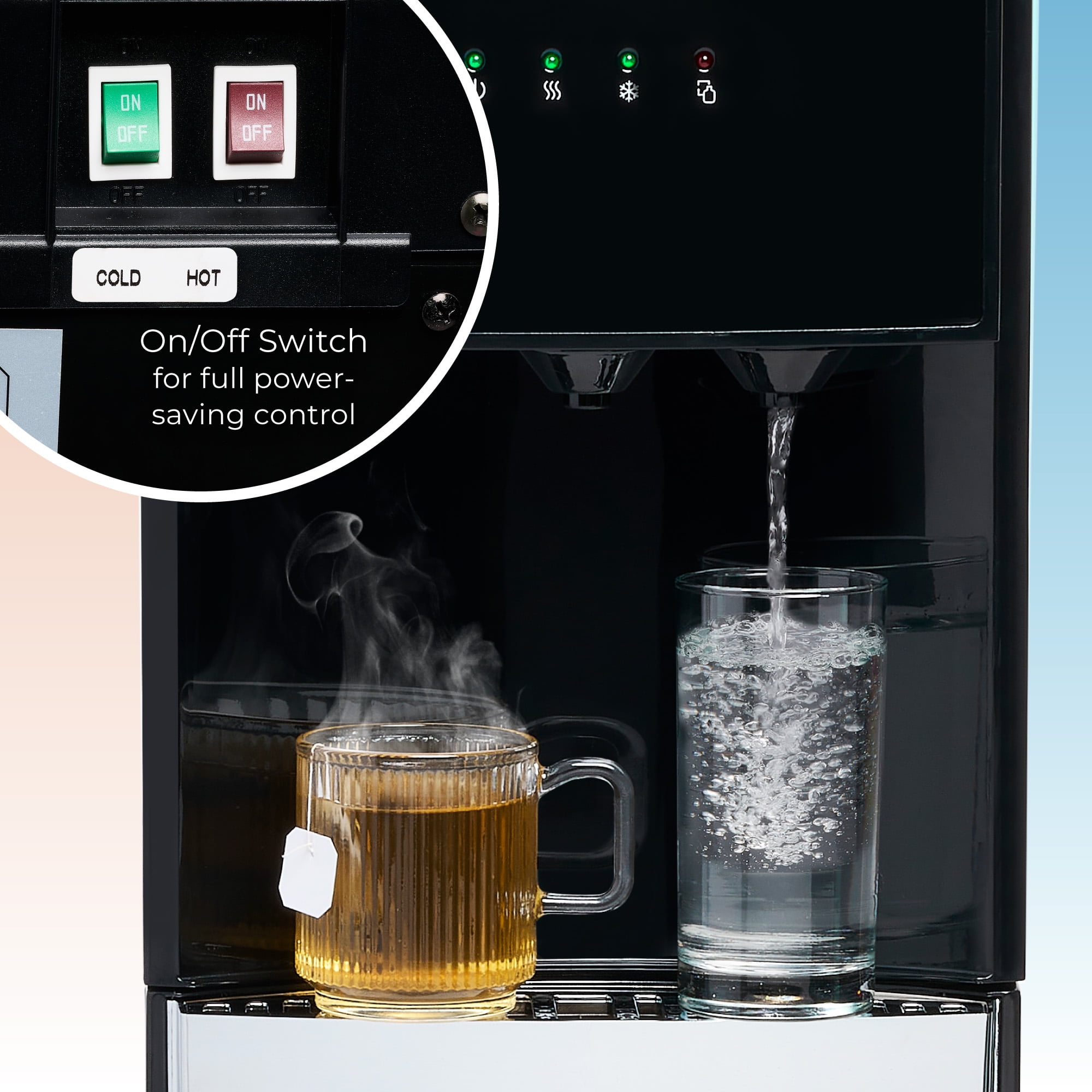Igloo Retro Hot, Cold & Room Temperature Bottom-Load Water Dispenser, Black