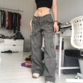 thumbnail image 1 of Mono gris Retro, pantalones vaqueros a la moda para mujer, pantalones de mujer de nuevo estilo, pantalones casuales holgados de cintura baja sexy, ropa de calle vintage Tan Jianjun unisex, 1 of 2