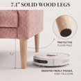 thumbnail image 4 of 49 Inch Small Loveseat Sofa for Small Spaces,Mid Century Modern Linen Upholstered 2 Seat Couch with Rainbow Backrest,Pink, 4 of 9