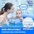 thumbnail image 2 of Baby Pool Float Non-Inflatable Solid Mambobaby Baby Swim Float Infant Pool Float with Canopy & Tail Toddler Pool Float with UPF 50+ Sun Protection for 3-24 Months Kids (Narwhals Light Blue), 2 of 9