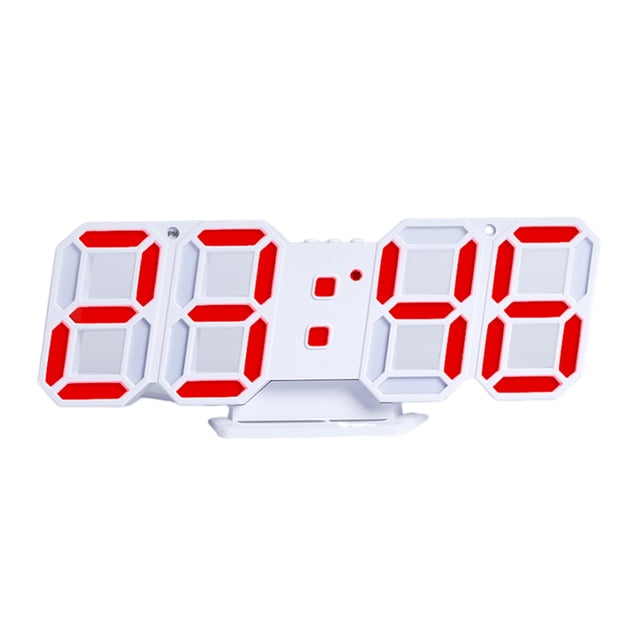 Réveil Lumineux, Réveil à DEL Réveil Numérique Horloge Numérique Photosensible Automatique Horloge Électronique 3 D Multifonction Montage-Usage Horloge à DEL Cadre Blanc