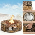 thumbnail image 6 of Costway 7PCS Patio Rattan Wicker Furniture Set Gas Fire Pit Table Sofa Cushion, 6 of 10