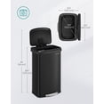 thumbnail image 5 of 21-Gallon Stainless Steel Trash Can - Large Kitchen Bin with Odor Control, Stay-Open Lid & Wide Pedal, Space-Saving Design, Black, 5 of 6