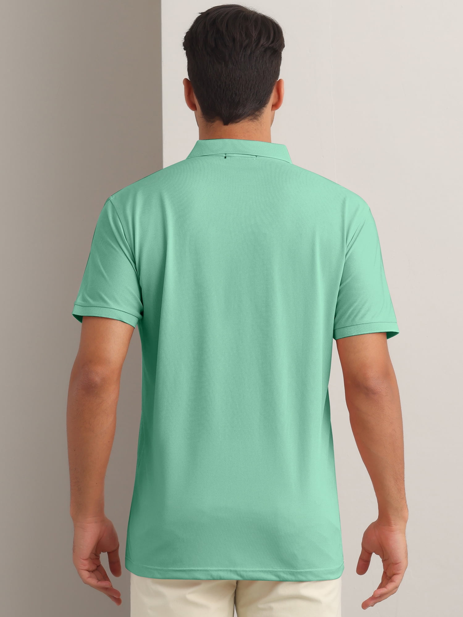 DARING DIVA Men's Solid Stretch Short Sleeve Slim Fit Golf Shirt XL Green