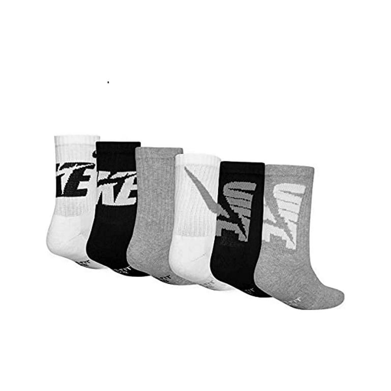 Boys Nike 6-Pack Dri-FIT Performance Cushioned Crew Socks Color