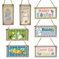 thumbnail image 4 of BToBackyard Happy Easter Sign Crafts Rabbit Hanging Birthday Gifts Ornament Wood Party Supplies Decor Festival Wooden, 4 of 7