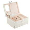 thumbnail image 2 of Jewelry Box Pu Leather Jewelry Box Large Capacity Jewelry Box Jewelry Box For Women Household Jewelry Storage Box Waterproof PU Leather Jewelry Case Double Layer Partition Large, 2 of 8