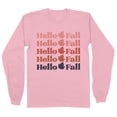 thumbnail image 1 of Hello Fall Long Sleeve Shirt Unisex Small Pink, 1 of 5