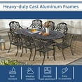 thumbnail image 4 of 9-Piece Patio Cast Aluminum Dining Set, Outdoor Dining Furniture Set for 8 Person, Includes 84" Oval Table and 8 Chairs with Umbrella Hole for Patio Deck Garden, 4 of 6