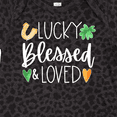 thumbnail image 4 of Inktastic Lucky Blessed and Loved Horseshoe Clover Hearts Boys or Girls Baby Bodysuit, 4 of 5