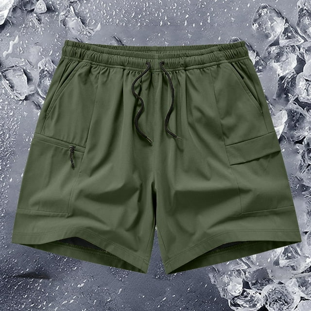 pstuiky Pantalones cortos cargo para hombre, Pantalones cortos cargo elásticos para hombre, informales, con cordón ajustable, clásicos, de verano, con múltiples bolsillos