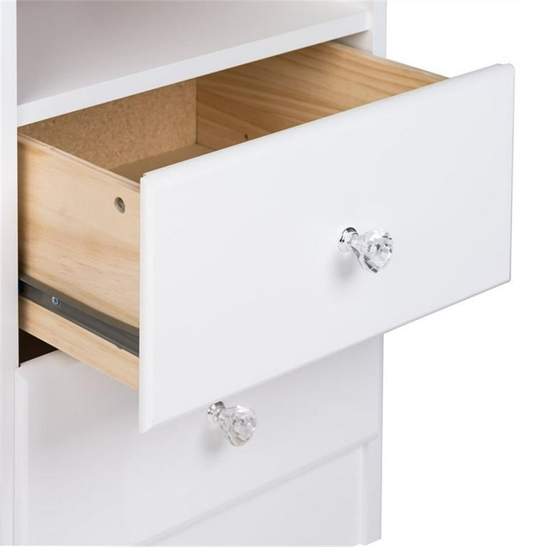 Home Square Set of 2 - 6 Drawer Wood Tall Chest/Dressers