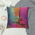 thumbnail image 2 of JEUXUS  Art Abstract Throw Pillow Case Cushion Covers Bright Fuchsia, Magenta, Pink, Red, Yellow, Green and Blue  for Couch Bed Sofa Car Waist, 2 of 5