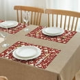 thumbnail image 3 of Red Christmas Icon Pattern Summer Placemats Table Placemats Set Of 4-Linen Kitchen Washable Placemats Table Mats 11.8"x17.7" Non-Slip Heat Resistant, 3 of 6