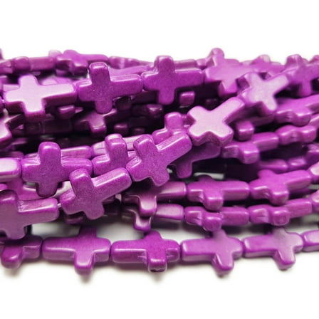 12x15mm Lilac Purple Howlite Cross Beads ForJewelry Making