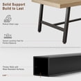thumbnail image 3 of 71" Long Rectangular Dining Table for 6-10 – Rustic Modern Wood, Sturdy Black Metal Legs, Industrial Farmhouse Kitchen & Dining Room Table, Easy Assembly – Wood Color, 3 of 5