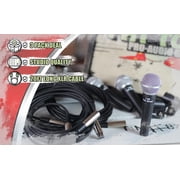 Fat Toad Dynamic Vocal Microphones with XLR Mic Cables & Clips (3 Pack) - Cardioid Handheld, Unidirectional for Studio Recording, Live Stage Singing, DJ, Karaoke - Pro Audio 20ft Mic Cords, 3-Pin Wire