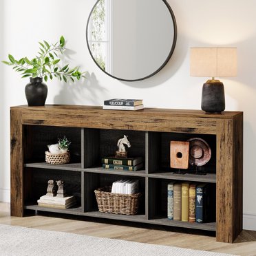 Tribesigns 70.9 inch Console Table with 3 Tier Shelves, Industrial ...