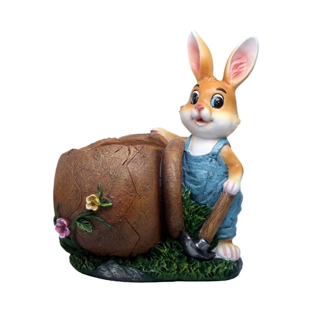 Estatua de conejo, maceta, animal, decoración de Pascua, maceta creativa para conejo Conejo macho