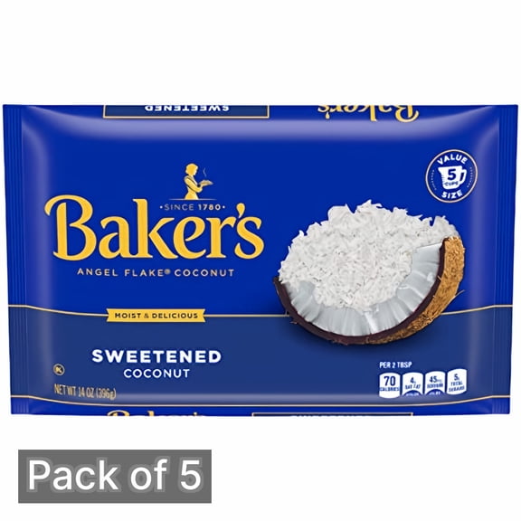 Baker's Angel Flake Sweetened Coconut 14 oz (Pack of 5)