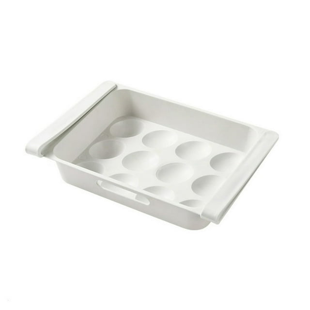 Refrigerator Egg Holder Multifunctional Egg Tray Pull Out Fridge Drawer Food Organizer Under Board Storage