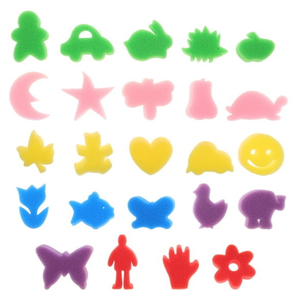 Juego de 24 esponjas para pintar, coloridas y con diferentes formas, para hacer grafitis (colores aleatorios).