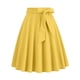thumbnail image 1 of Karight Womens Midi Skirt Swing A-line Vintage Casual Elastic Wide Waist Flared Skirt with Belt, 1 of 5