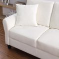 thumbnail image 3 of Pouseayar 78” Velvet Sofa Couch, 3 Seater Sofa with with 2 Pillow for Living Room Bedroom Office,White, 3 of 8