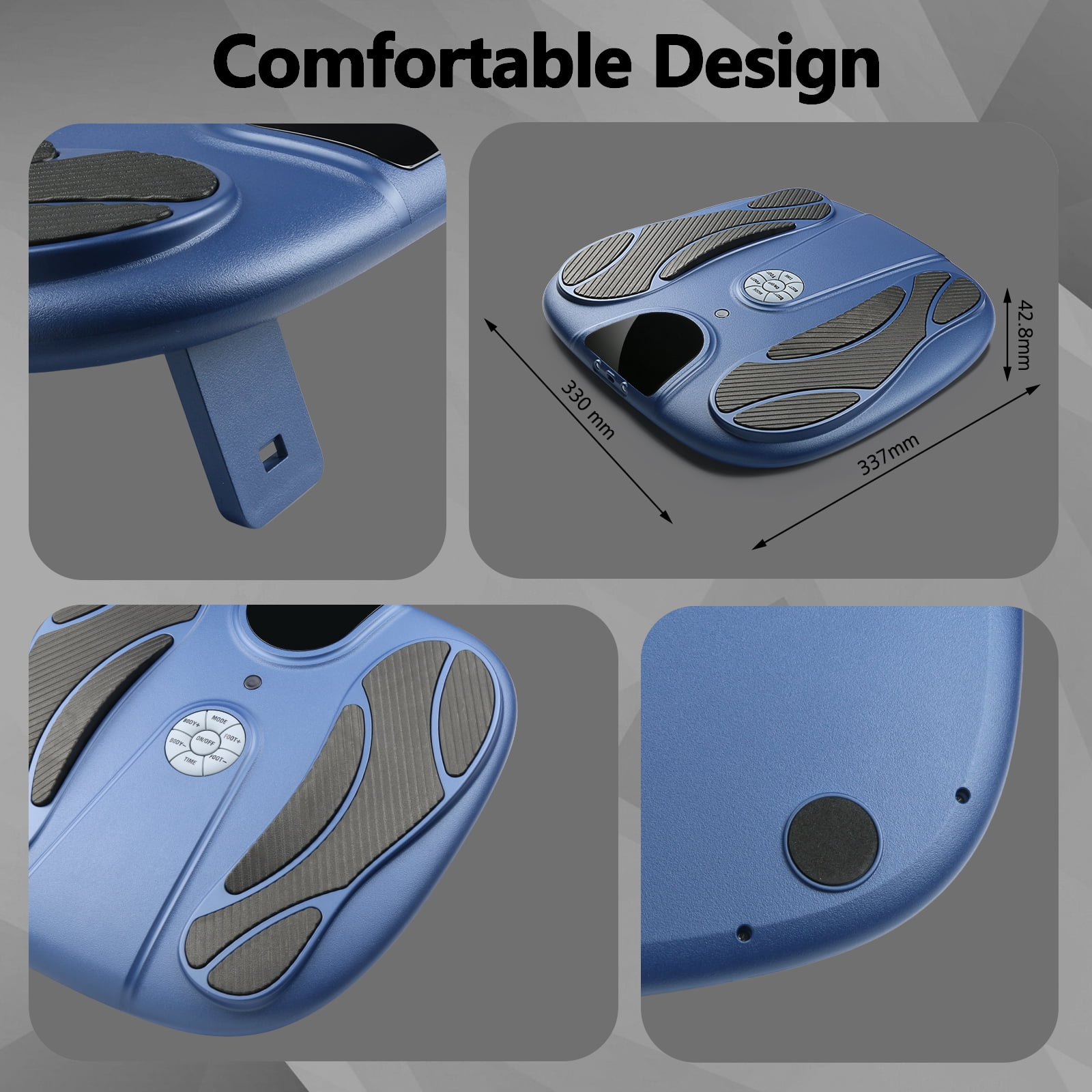 OSITO Rechargeable EMS Foot Massager for Neuropathy, TENS Foot Massager with 8 Reusable Electrode Pads, Foot Massager for Circulation and Pain Relief, 15 Modes 99 Intensities (Blue)