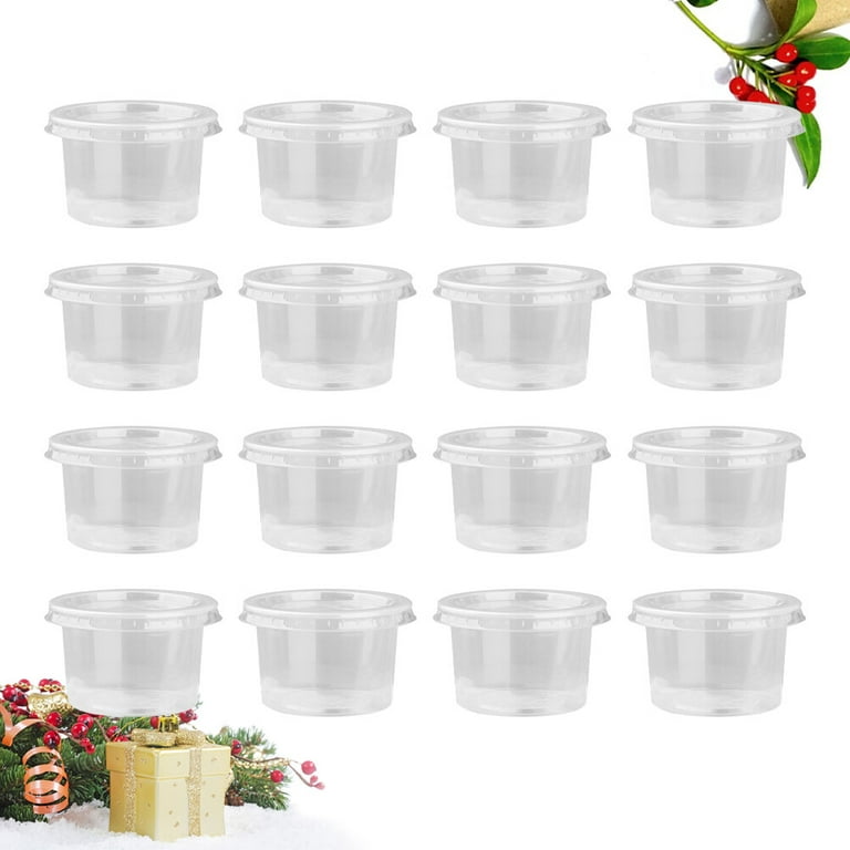 100Pcs Small Plastic Sauce Cups Food Storage Containers Clear