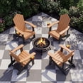 thumbnail image 2 of Gymax 4Pcs Oversized Adirondack Chair Lounge Adirondack Chair w/Adjustable Cup Holder Natural, 2 of 10