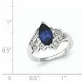 thumbnail image 3 of Sterling Silver Rhodium-plated Synthetic Blue Sapphire & Cubic Zirconia Marquise Ring, 3 of 3