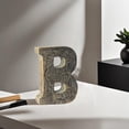 thumbnail image 4 of HANDMADE ECO-FRIENDLY "B" WOOD ALPHABET LETTER BLOCK FOR WALL MOUNT & TABLE TOP DÉCOR, Gray Antique Color, Traditional Design, Letter Block For Study Room, Kids Room, Living Room, Hall, Cabin, Offices, 4 of 4