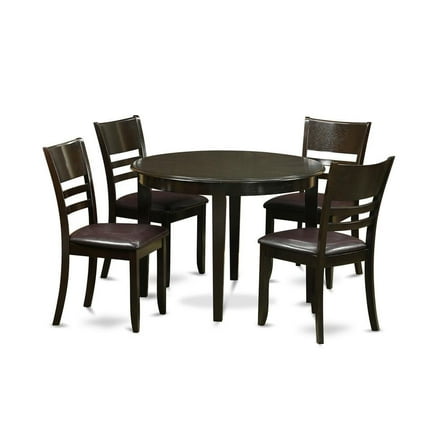 East West Furniture Boston 5-piece Wood Kitchen Table and Chairs in Cappuccino