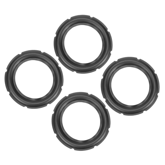 Uxcell Black 8 Inch Rubber Notch Speaker Edge Surround Big Ring Replacement Parts for Speaker Repair or DIY 4 Pcs