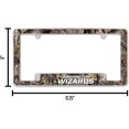 thumbnail image 4 of Washington Basketball Basketball Wizard's Chrome Metal (Set of 2) License Plate Frames with Bold Mossy Oak Camouflaged Camo Design, 4 of 6